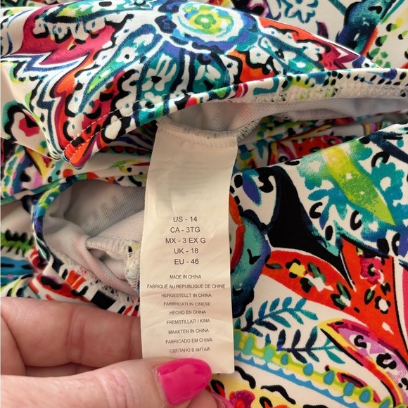 NEW Lauren Ralph Lauren Cabana Paisley Halter Swimsuit One Piece size 14 Beachy - Picture 8 of 10